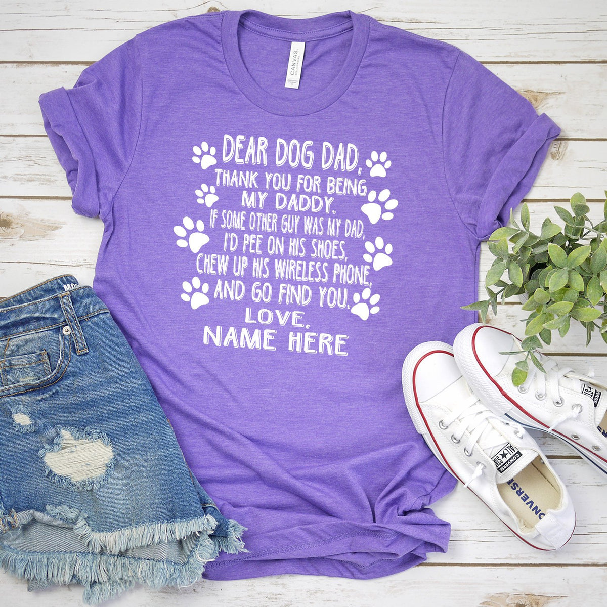 Dear Dog Dad Thank You For Being My Daddy - Short Sleeve Tee Shirt
