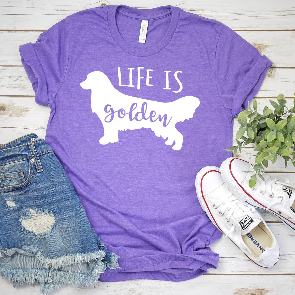 Life is Golden Retriever - Short Sleeve Tee Shirt