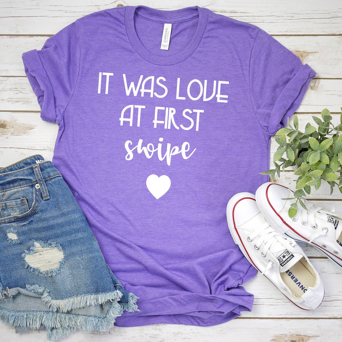 It Was Love at First Swipe - Short Sleeve Tee Shirt