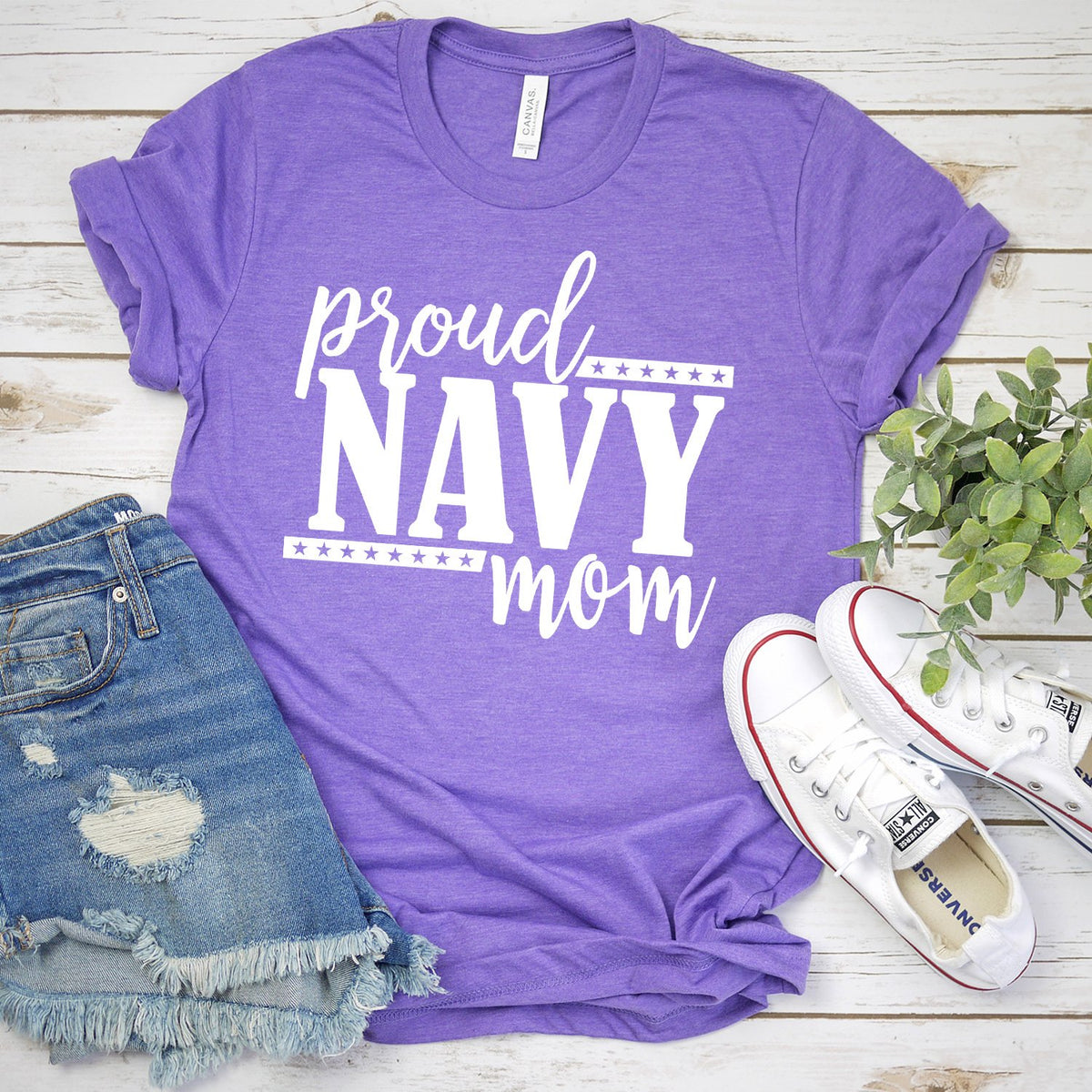 Proud Navy Mom - Short Sleeve Tee Shirt