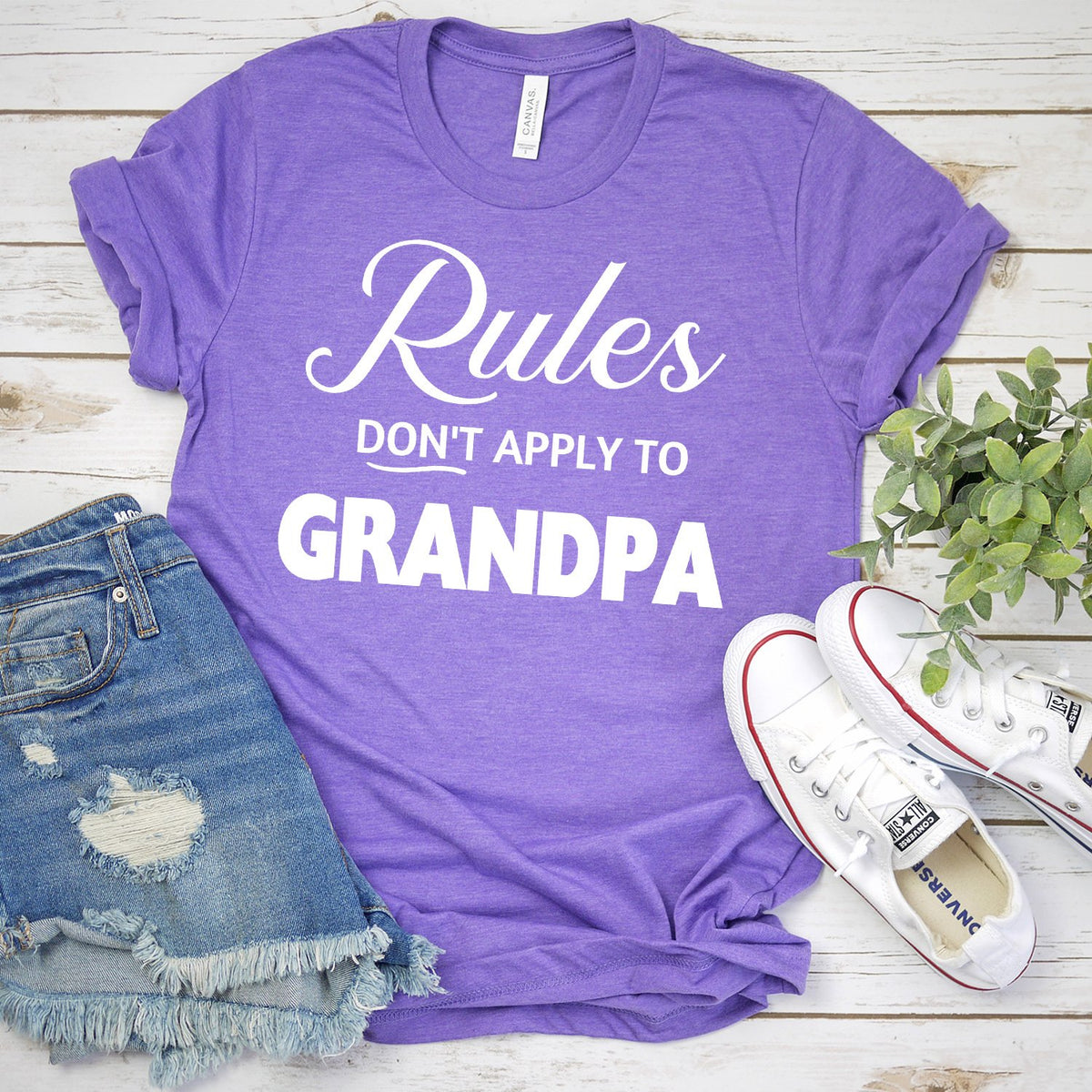Rules Don&#39;t Apply To Grandpa - Short Sleeve Tee Shirt