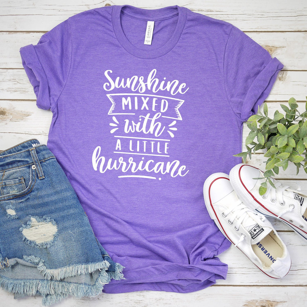 Sunshine Mixed with A Little Hurricane - Short Sleeve Tee Shirt