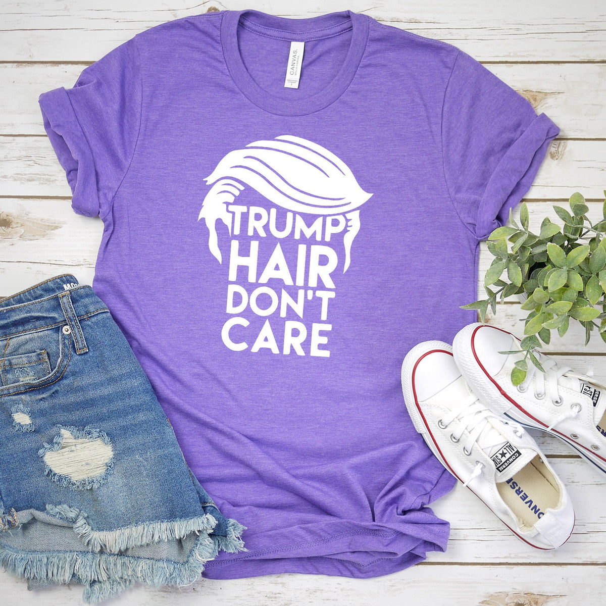Trump Hair Don&#39;t Care - Short Sleeve Tee Shirt