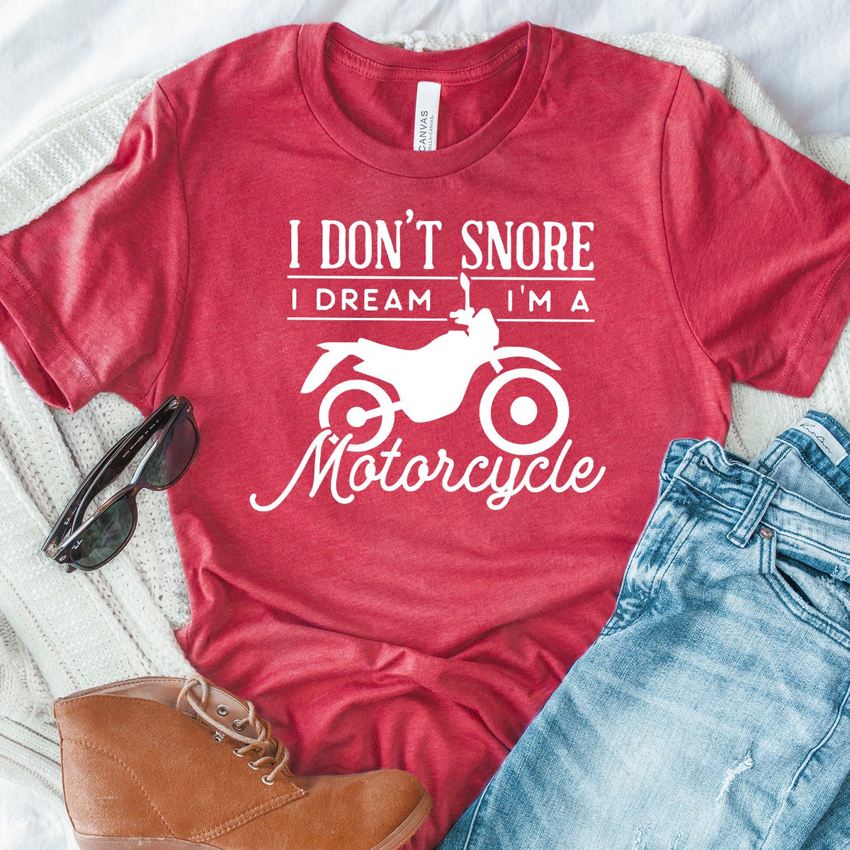 I Don&#39;t Snore I Dream I&#39;m A Motorcycle - Short Sleeve Tee Shirt