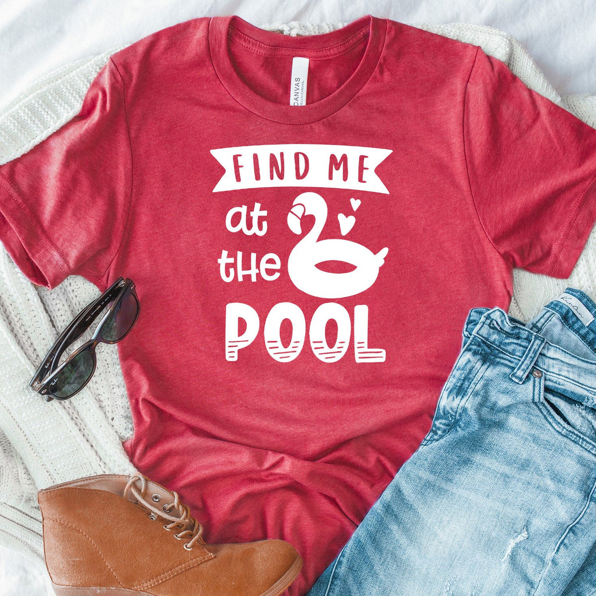 Find Me At The Pool - Short Sleeve Tee Shirt