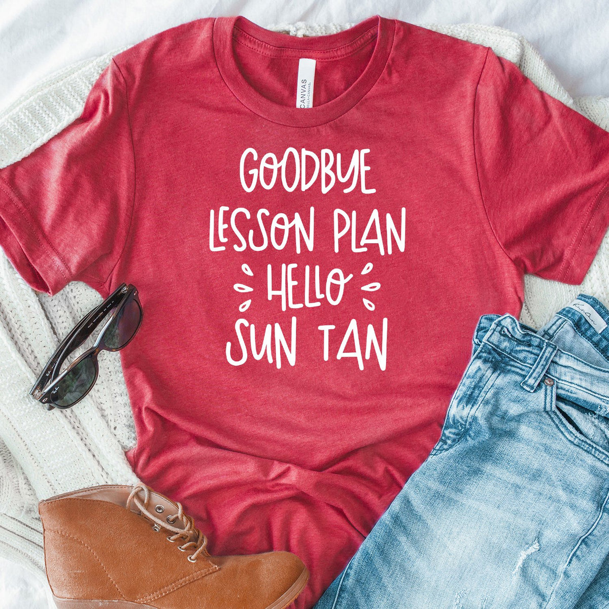 Goodbye Lesson Plan Hello Sun Tan - Short Sleeve Tee Shirt