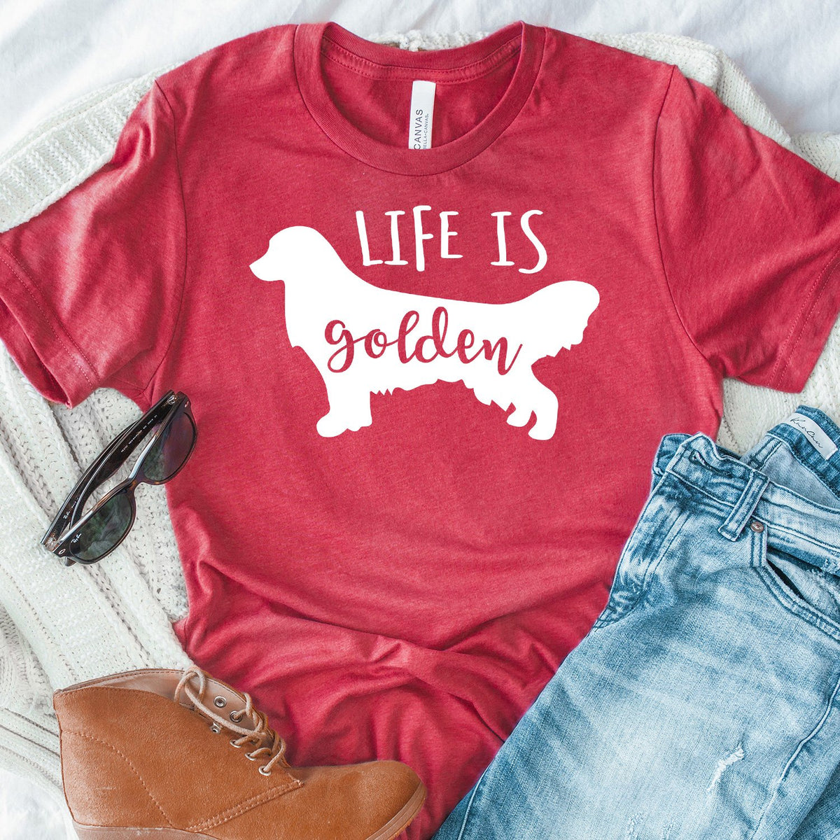 Life is Golden Retriever - Short Sleeve Tee Shirt