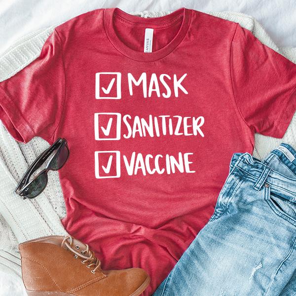Mask Sanitizer Vaccine Done - Short Sleeve Tee Shirt