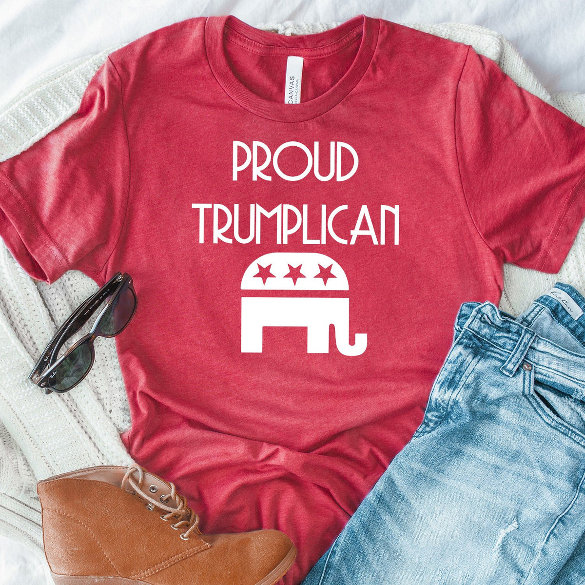 Proud Trumplican Elephant - Short Sleeve Tee Shirt