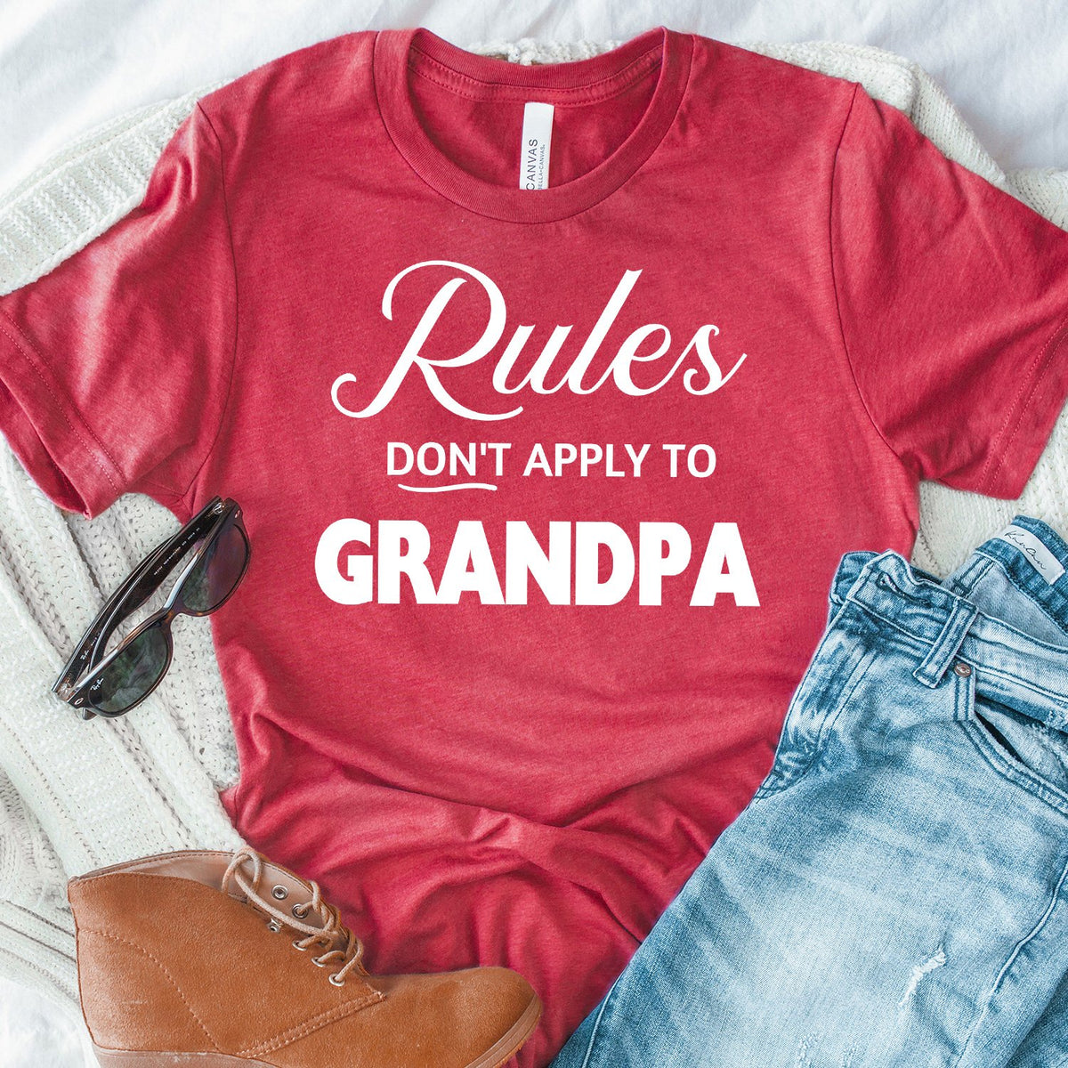 Rules Don&#39;t Apply To Grandpa - Short Sleeve Tee Shirt