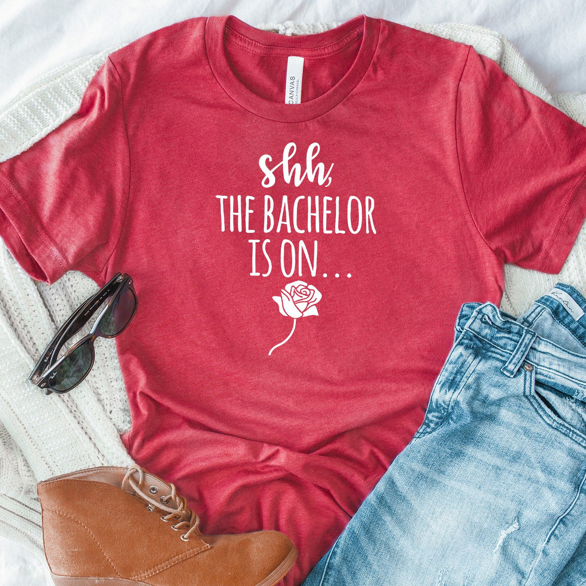 Shh The Bachelor is On - Short Sleeve Tee Shirt