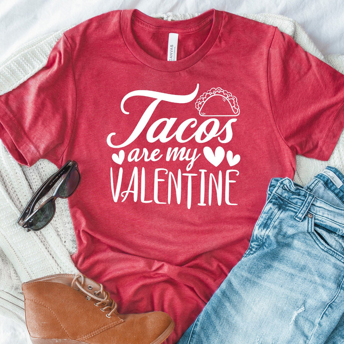 Tacos Are My Valentine - Short Sleeve Tee Shirt