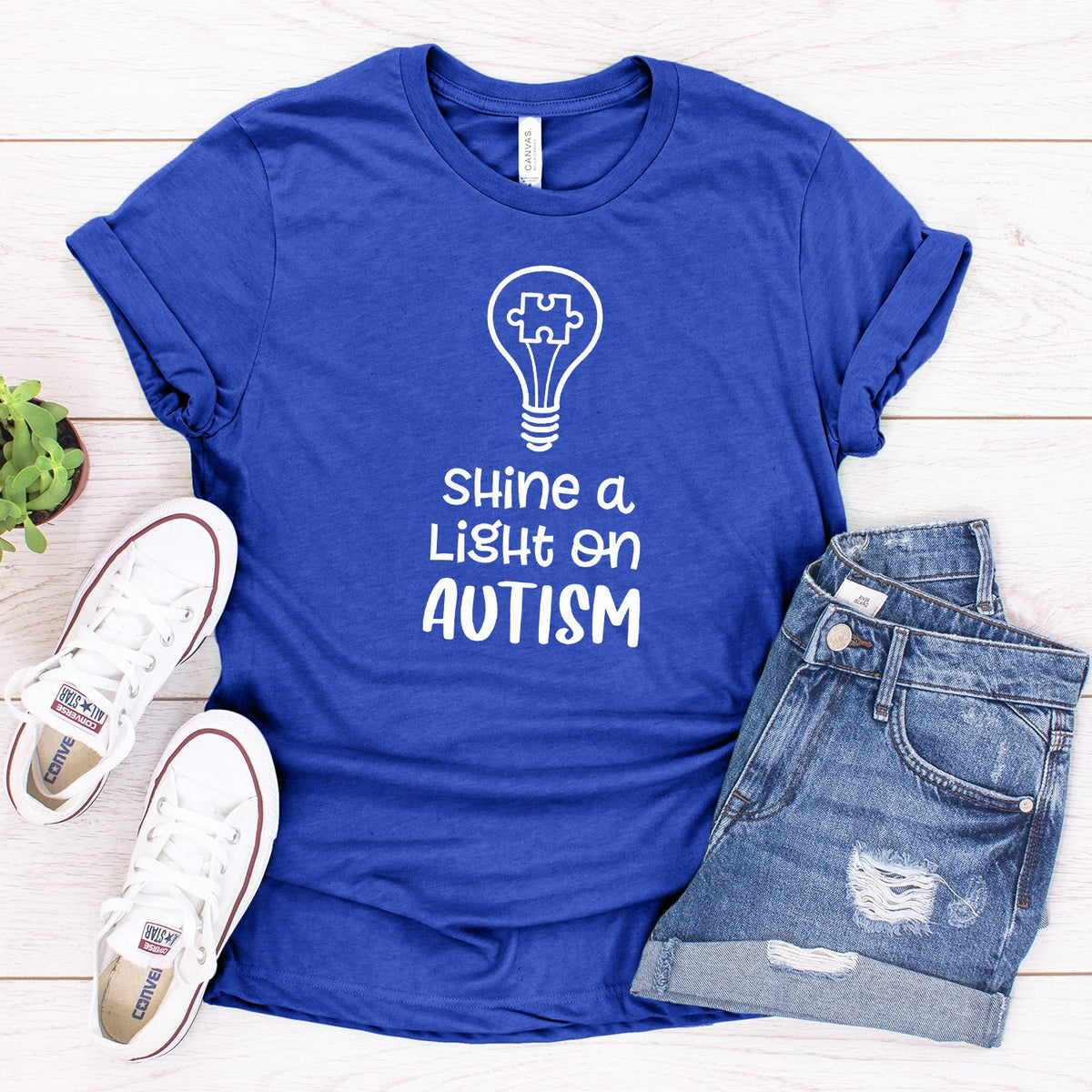 Shine A Light on Autism - Short Sleeve Tee Shirt