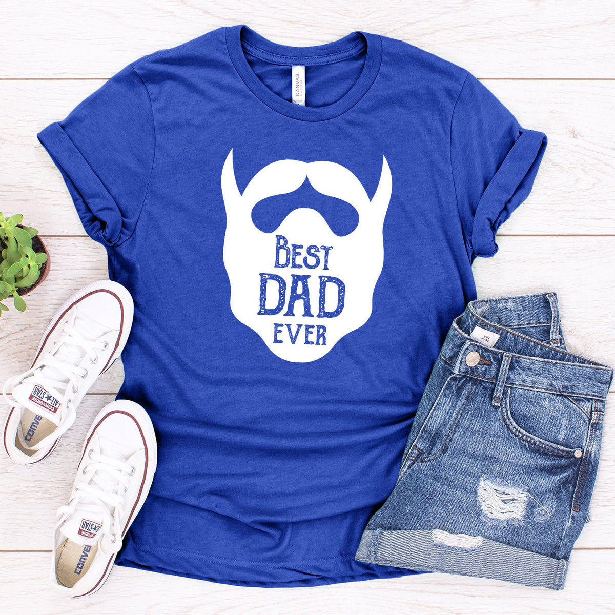 Best Dad Ever Beard - Short Sleeve Tee Shirt