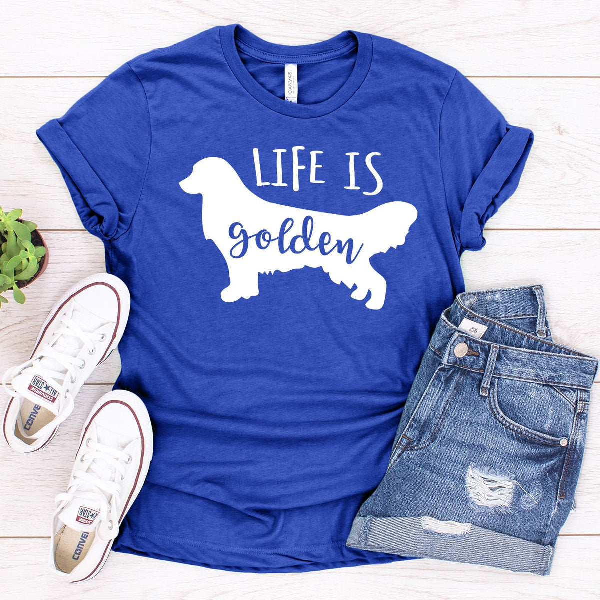 Life is Golden Retriever - Short Sleeve Tee Shirt