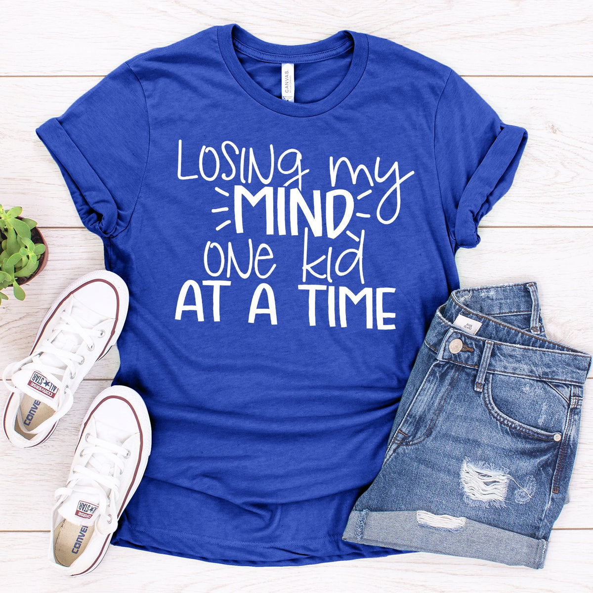 Losing My Mind One Kid At A Time - Short Sleeve Tee Shirt