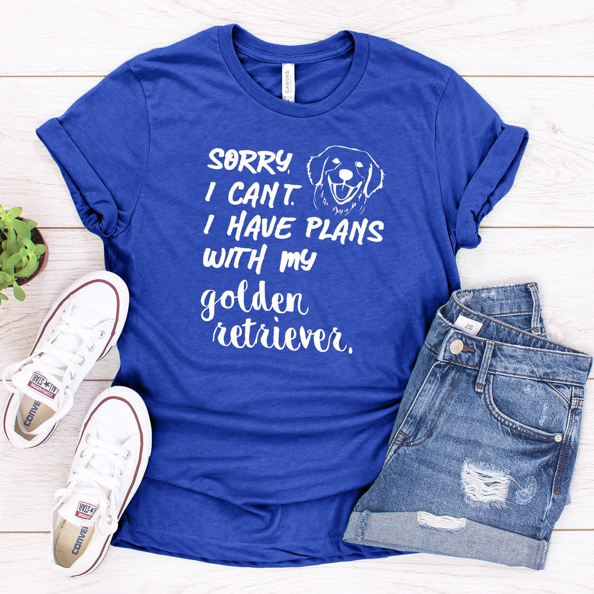 Sorry I Can&#39;t I Have Plans with My Golden Retriever - Short Sleeve Tee Shirt