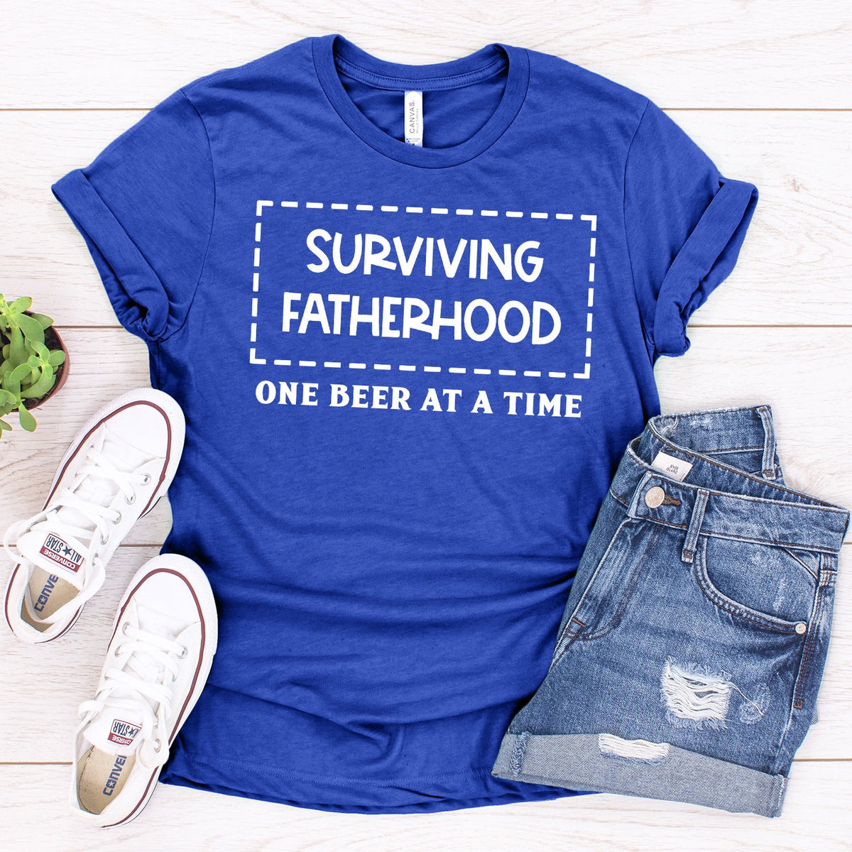 Surviving Fatherhood One Beer At A Time - Short Sleeve Tee Shirt
