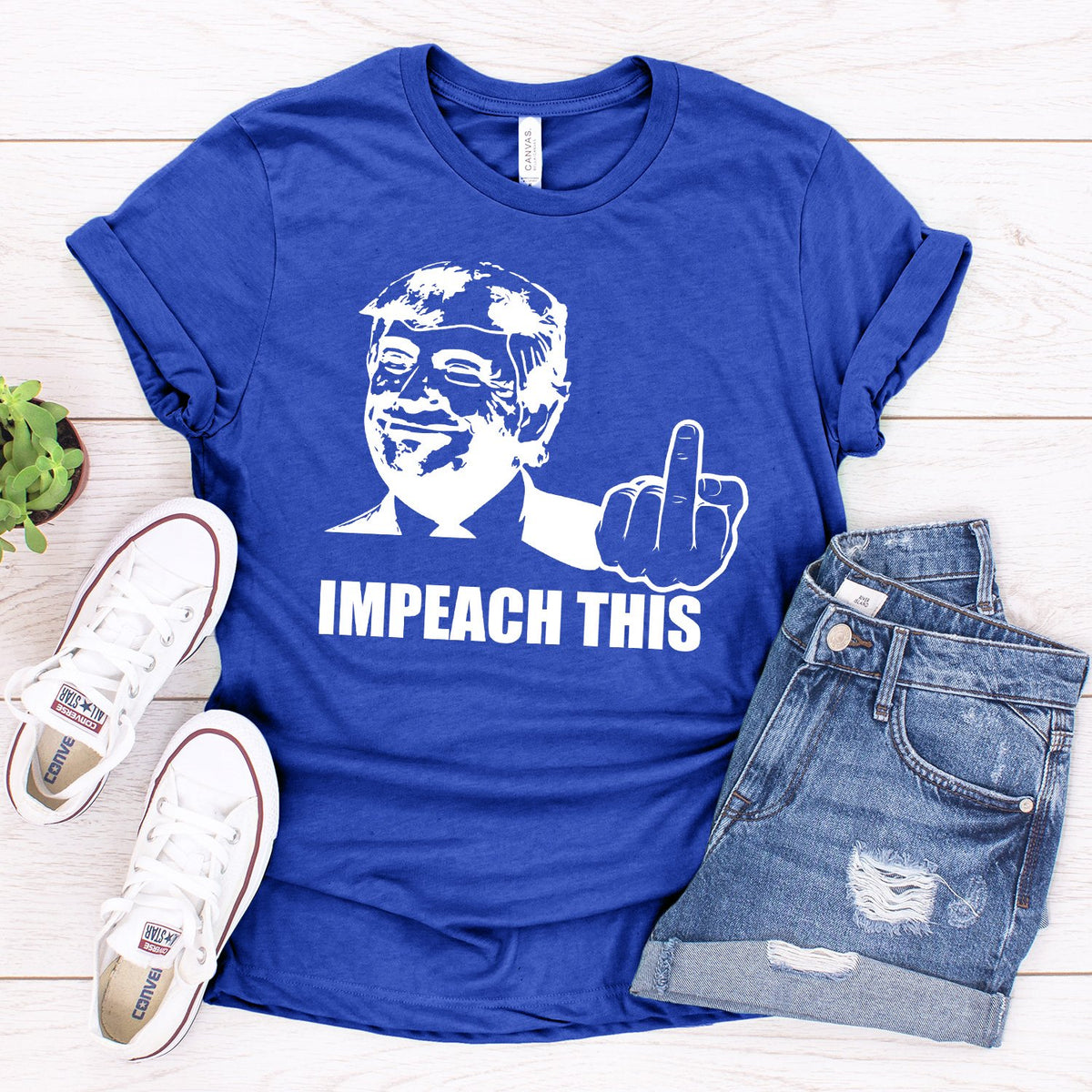 Trump Impeach This Middle Finger - Short Sleeve Tee Shirt