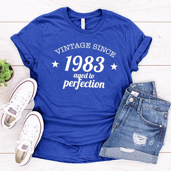Vintage Since 1983 Aged to Perfection 38 Years Old - Short Sleeve Tee Shirt