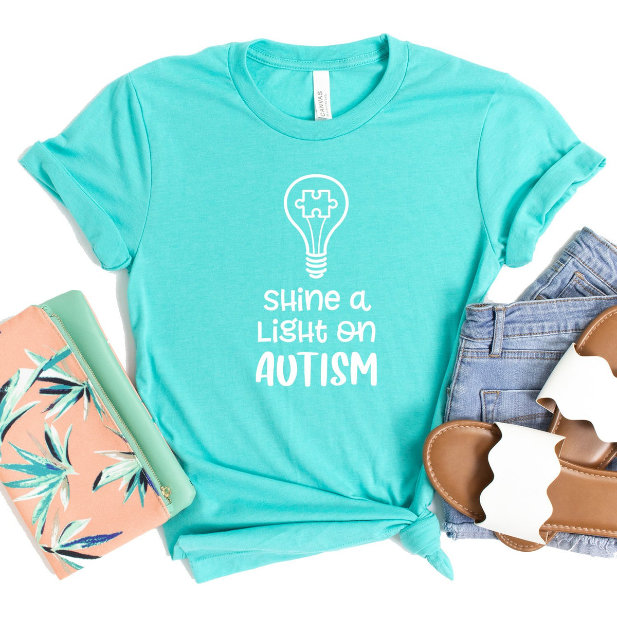 Shine A Light on Autism - Short Sleeve Tee Shirt