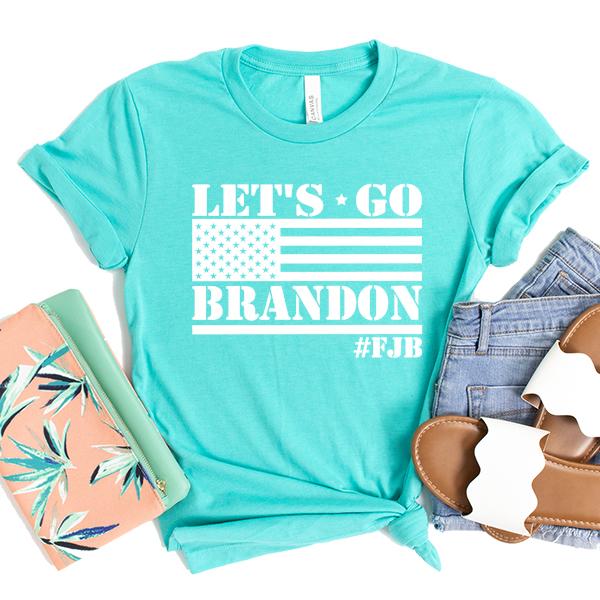 Let&#39;s Go Brandon American Flag - Short Sleeve Tee Shirt