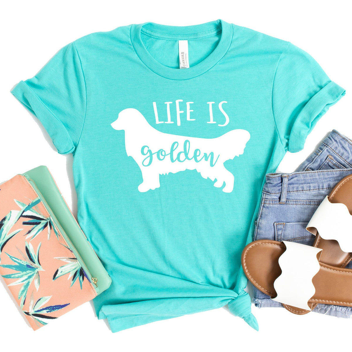 Life is Golden Retriever - Short Sleeve Tee Shirt