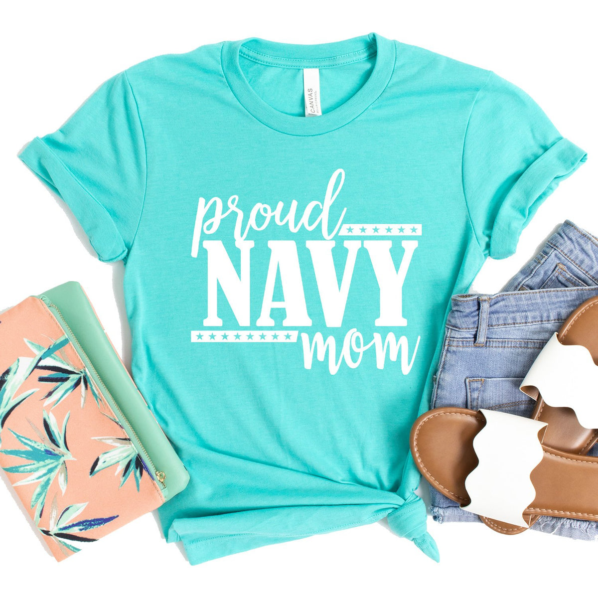 Proud Navy Mom - Short Sleeve Tee Shirt