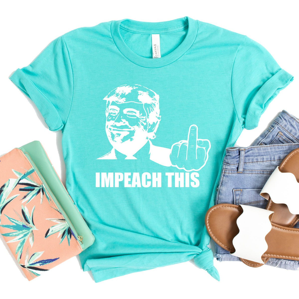 Trump Impeach This Middle Finger - Short Sleeve Tee Shirt