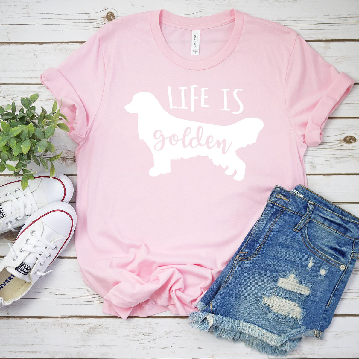 Life is Golden Retriever - Short Sleeve Tee Shirt