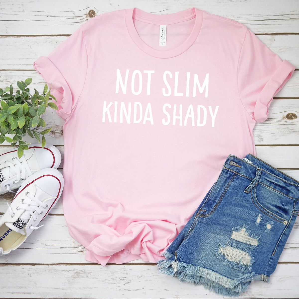 Not Slim Kinda Shady - Short Sleeve Tee Shirt