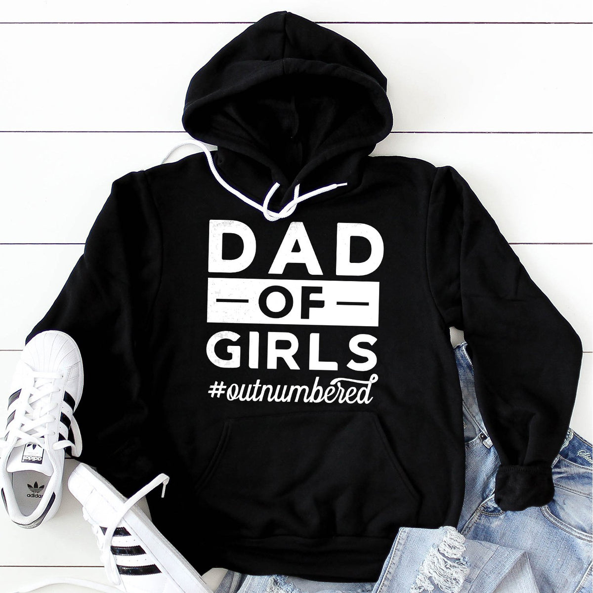 Dad Of Girls Outnumbered - Hoodie Sweatshirt