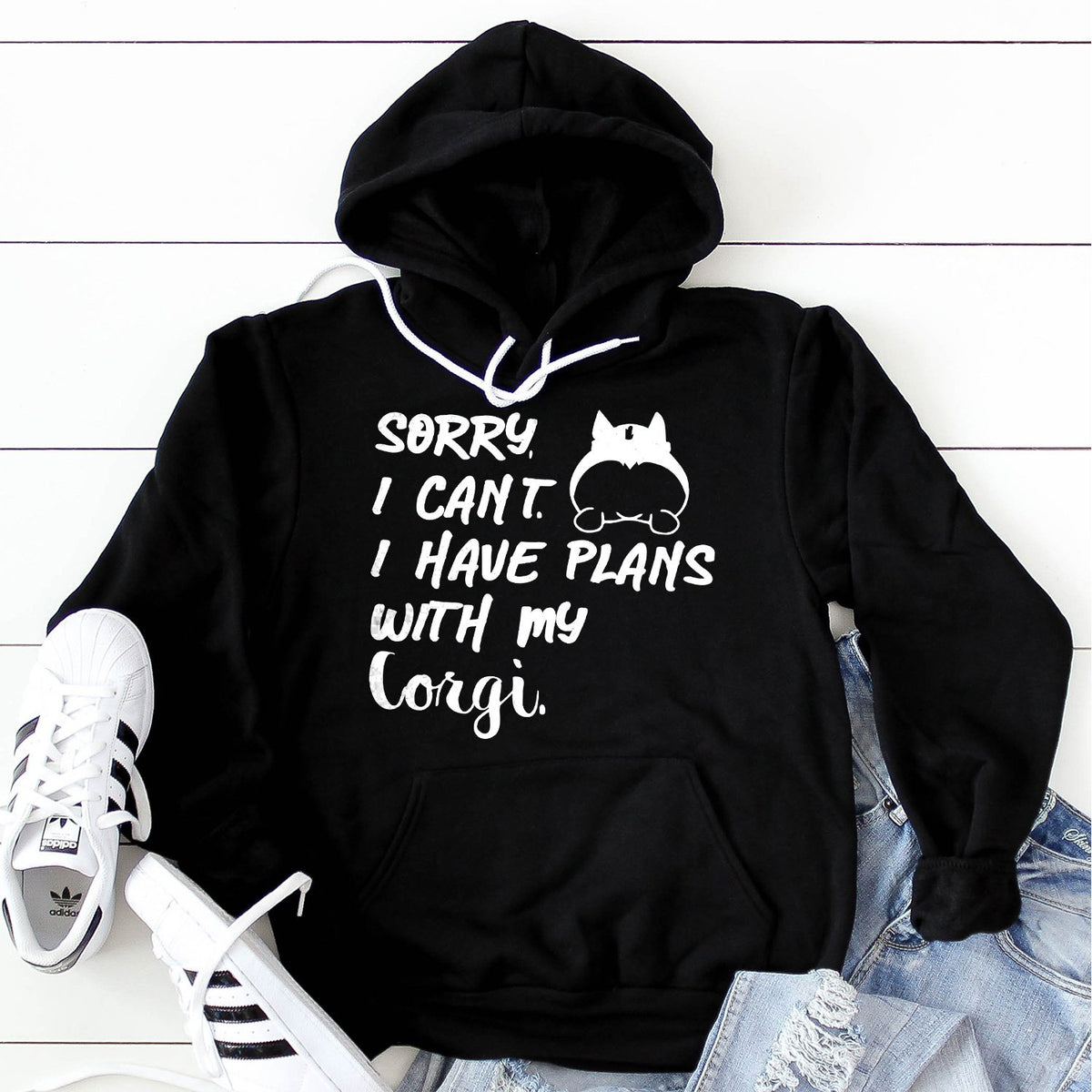Sorry I Can&#39;t I Have Plans with My Corgi - Hoodie Sweatshirt