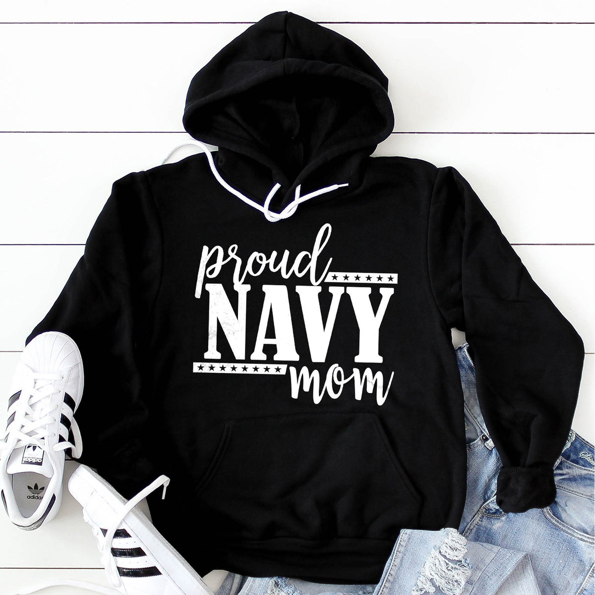 Proud Navy Mom - Hoodie Sweatshirt