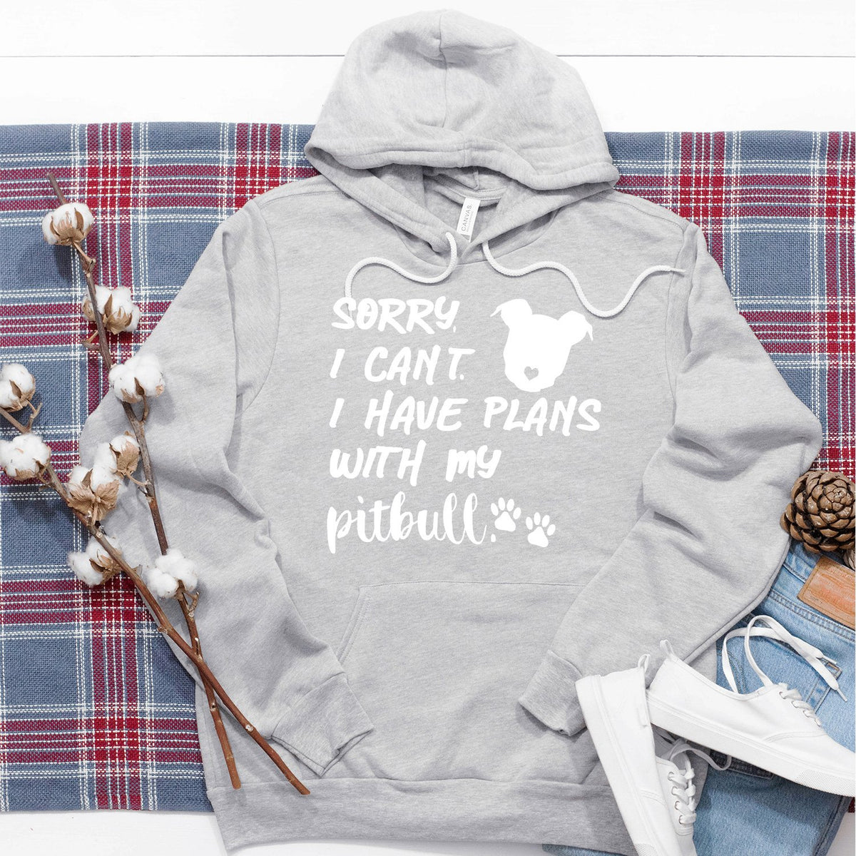 Sorry I Can&#39;t I Have Plans with My Pitbull - Hoodie Sweatshirt