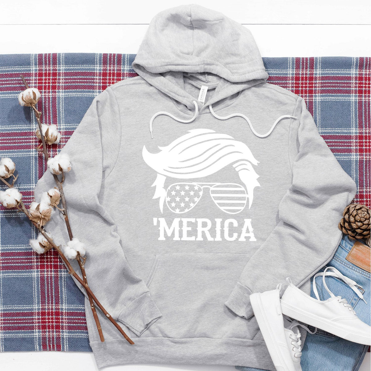 Trump Merica Glasses - Hoodie Sweatshirt