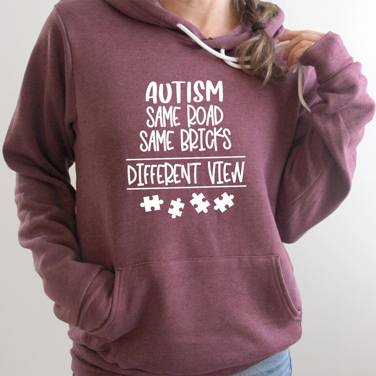 AUTISM Same Road Same Bricks Different View - Hoodie Sweatshirt