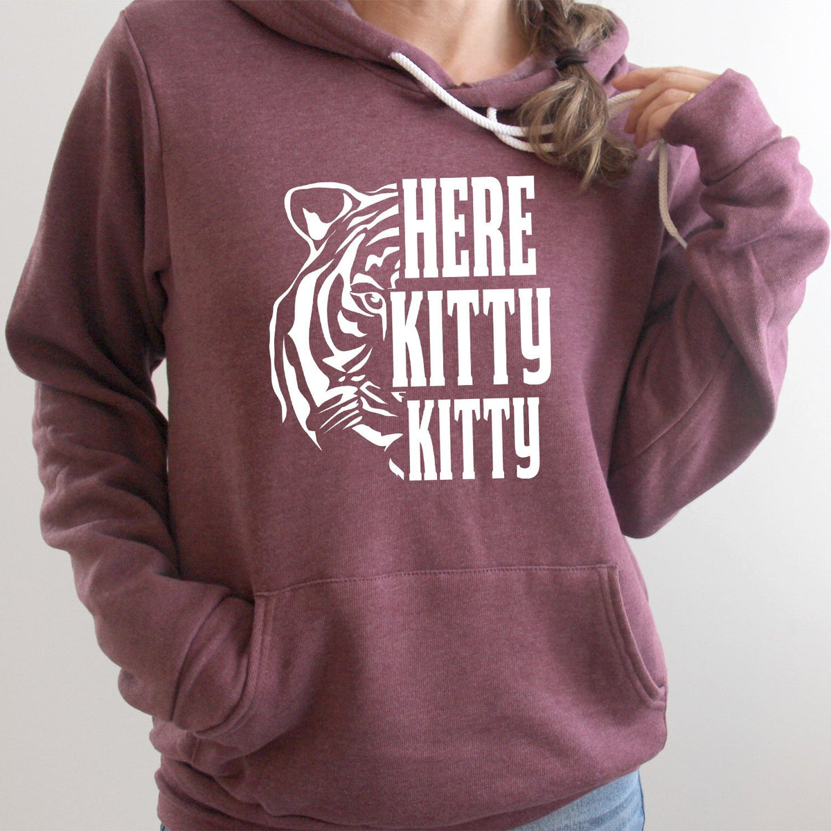Here Kitty Kitty with Tiger - Hoodie Sweatshirt