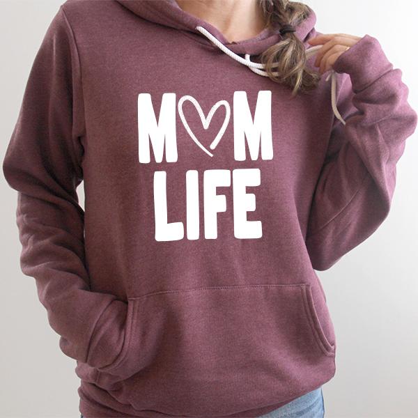 Mom Life with Heart - Hoodie Sweatshirt