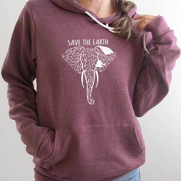 Save Elephants Save The Earth - Hoodie Sweatshirt