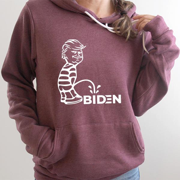 Trump Peeing On Biden - Hoodie Sweatshirt