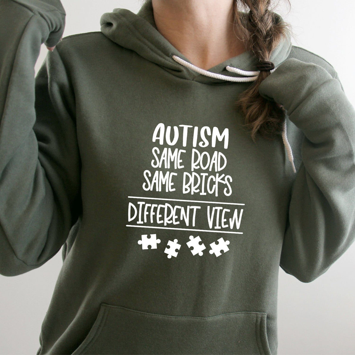 AUTISM Same Road Same Bricks Different View - Hoodie Sweatshirt