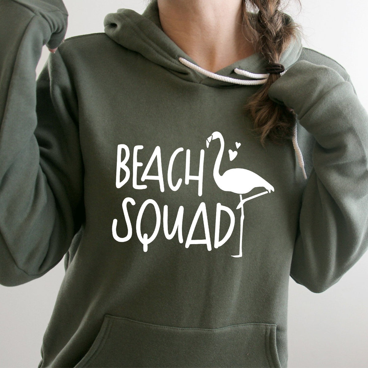 Beach Squad with Swan - Hoodie Sweatshirt