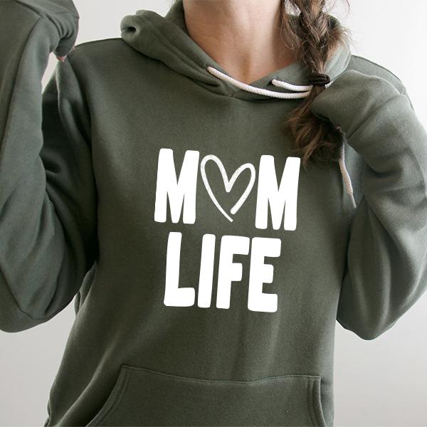 Mom Life with Heart - Hoodie Sweatshirt