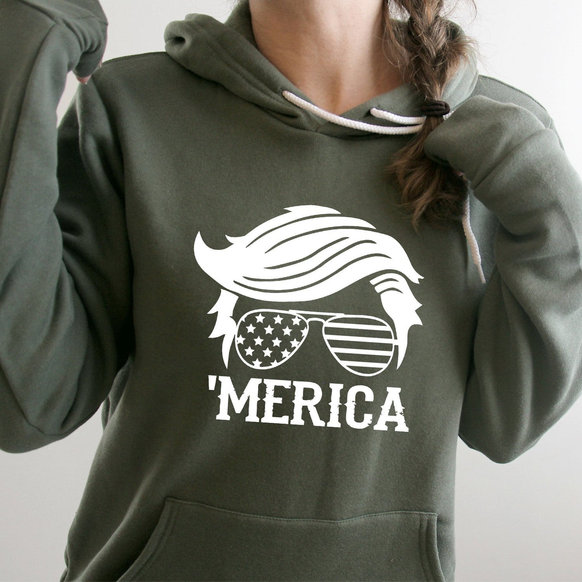 Trump Merica Glasses - Hoodie Sweatshirt