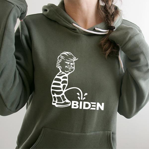 Trump Peeing On Biden - Hoodie Sweatshirt