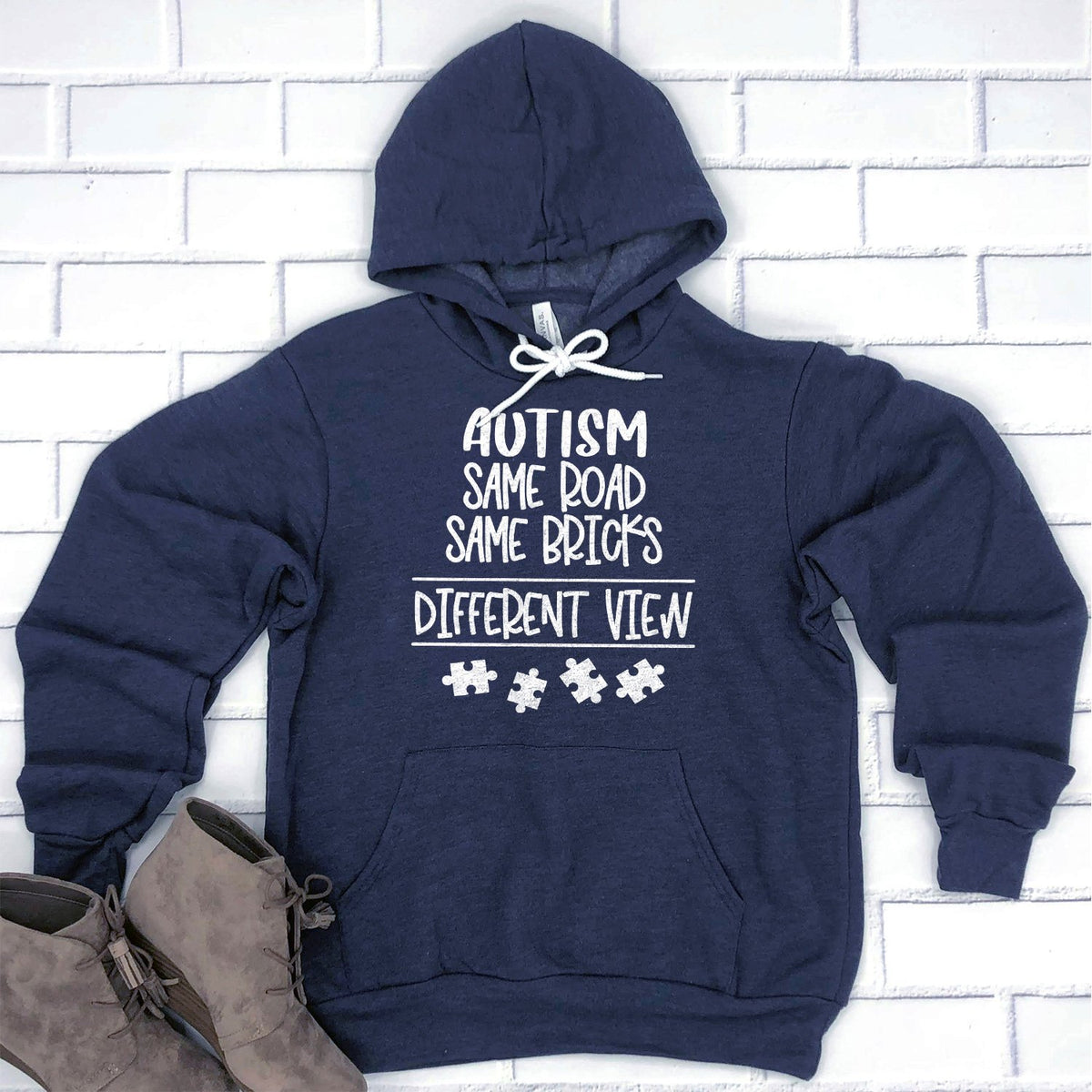 AUTISM Same Road Same Bricks Different View - Hoodie Sweatshirt