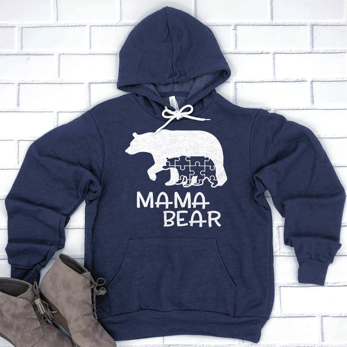 Autism Mama Bear and Cub - Hoodie Sweatshirt