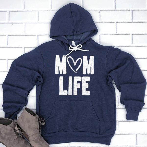 Mom Life with Heart - Hoodie Sweatshirt