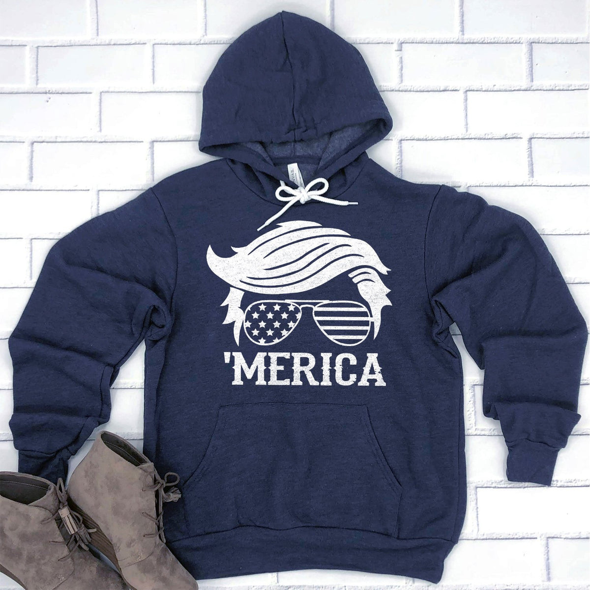 Trump Merica Glasses - Hoodie Sweatshirt